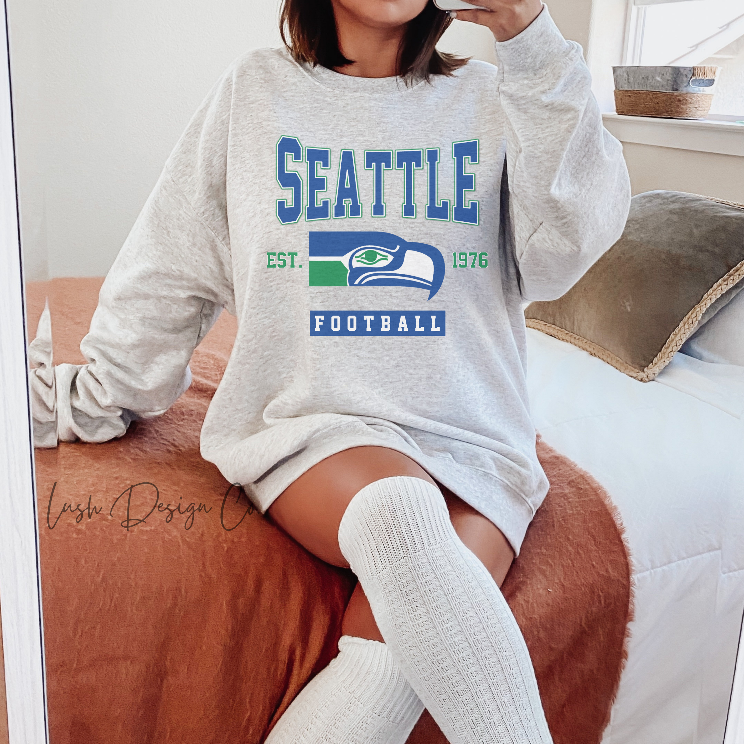 Vintage Seattle Seahawks Crewneck Sweatshirt LushDesignCo