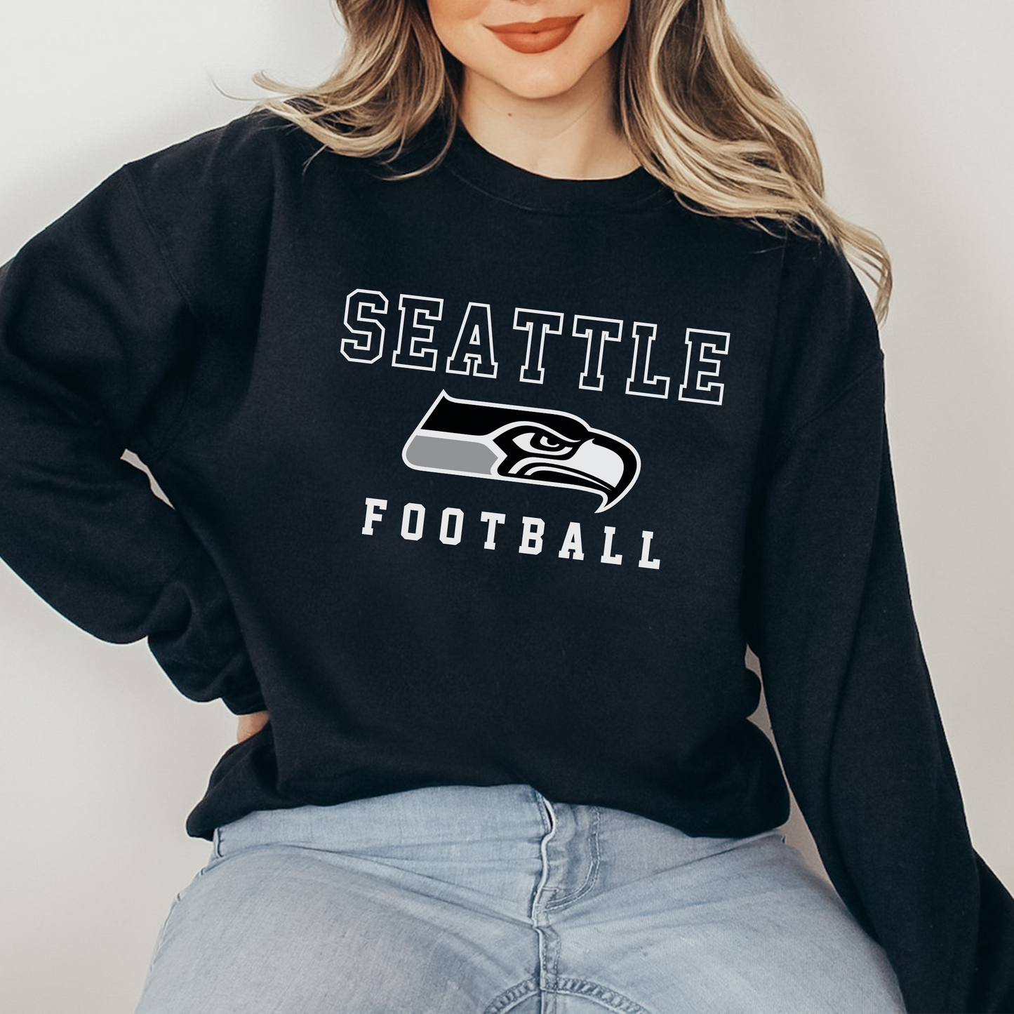 Seattle Seahawks Black Crewneck Sweatshirt