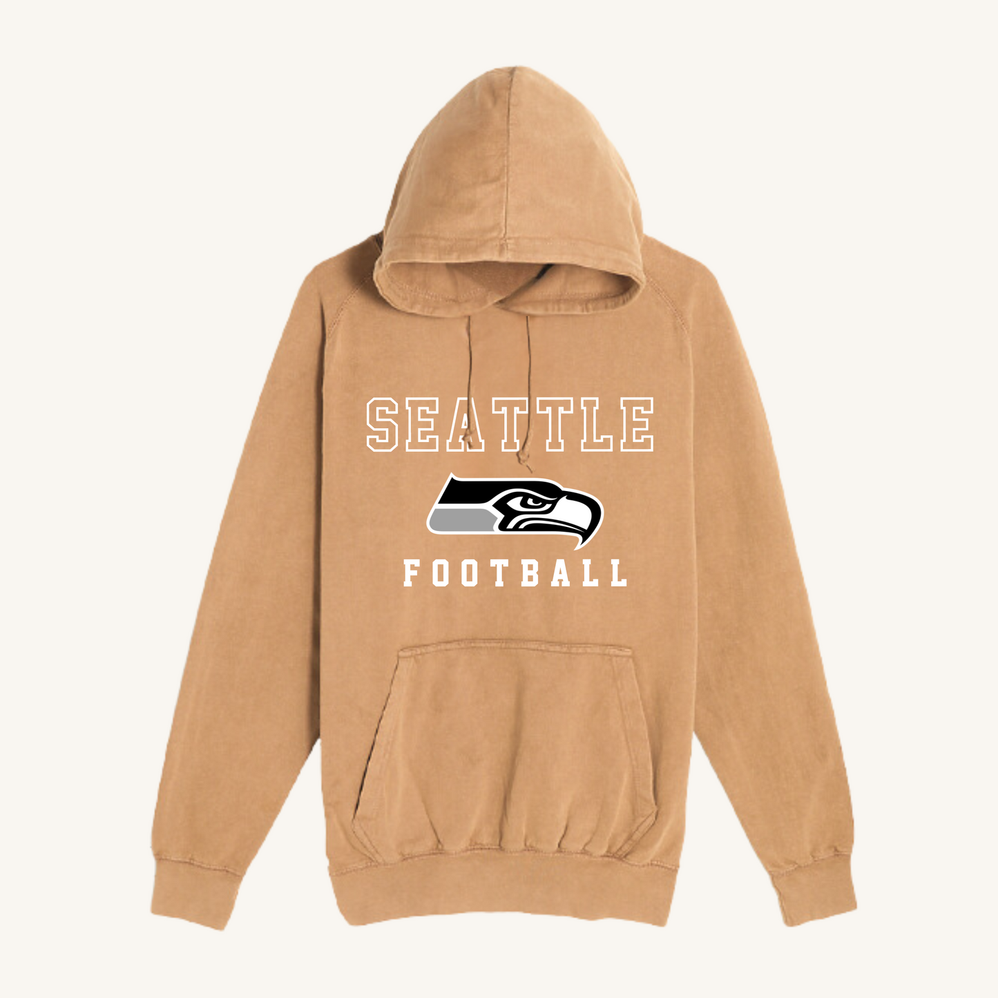 Camel Seattle Seahawks Vintage Wash Hoodie