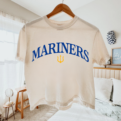 Mariners Long Crop Tee - Blue