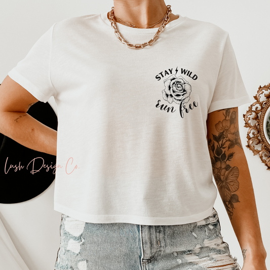 Stay Wild Run Free Crop Tee