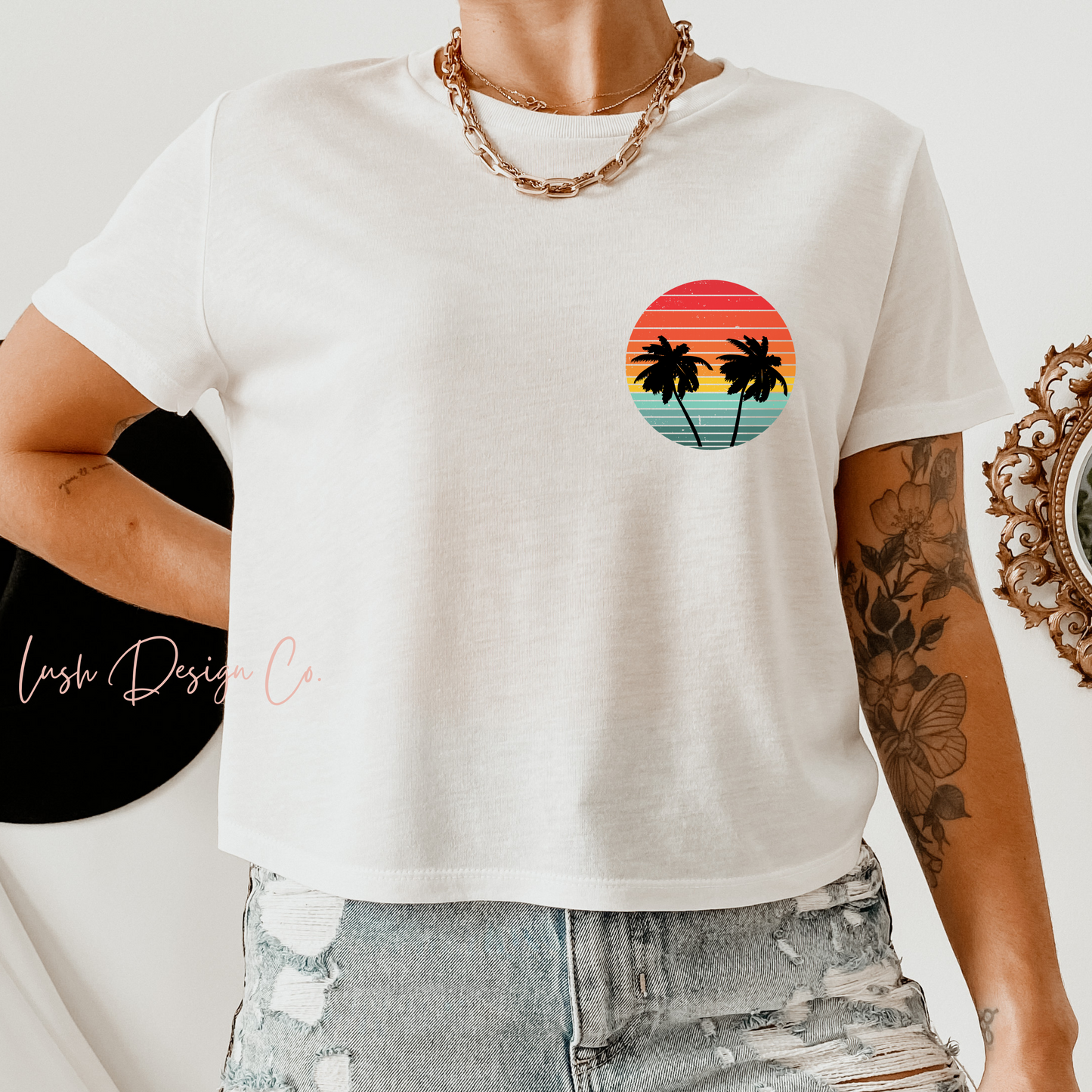 Rainbow Beach Vibes Crop Tee