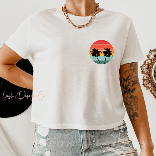 Rainbow Beach Vibes Crop Tee