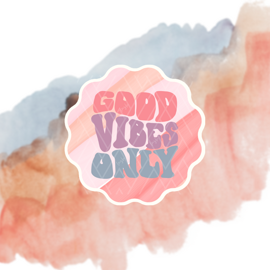 Good Vibes Only Retro Die Cut Sticker