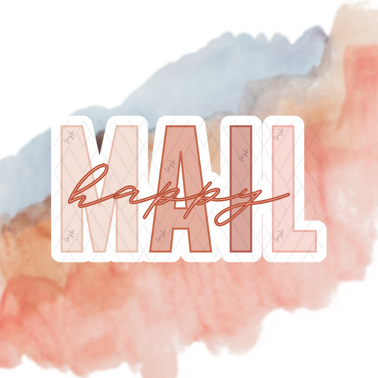 Happy Mail Neutrals Die Cut Sticker