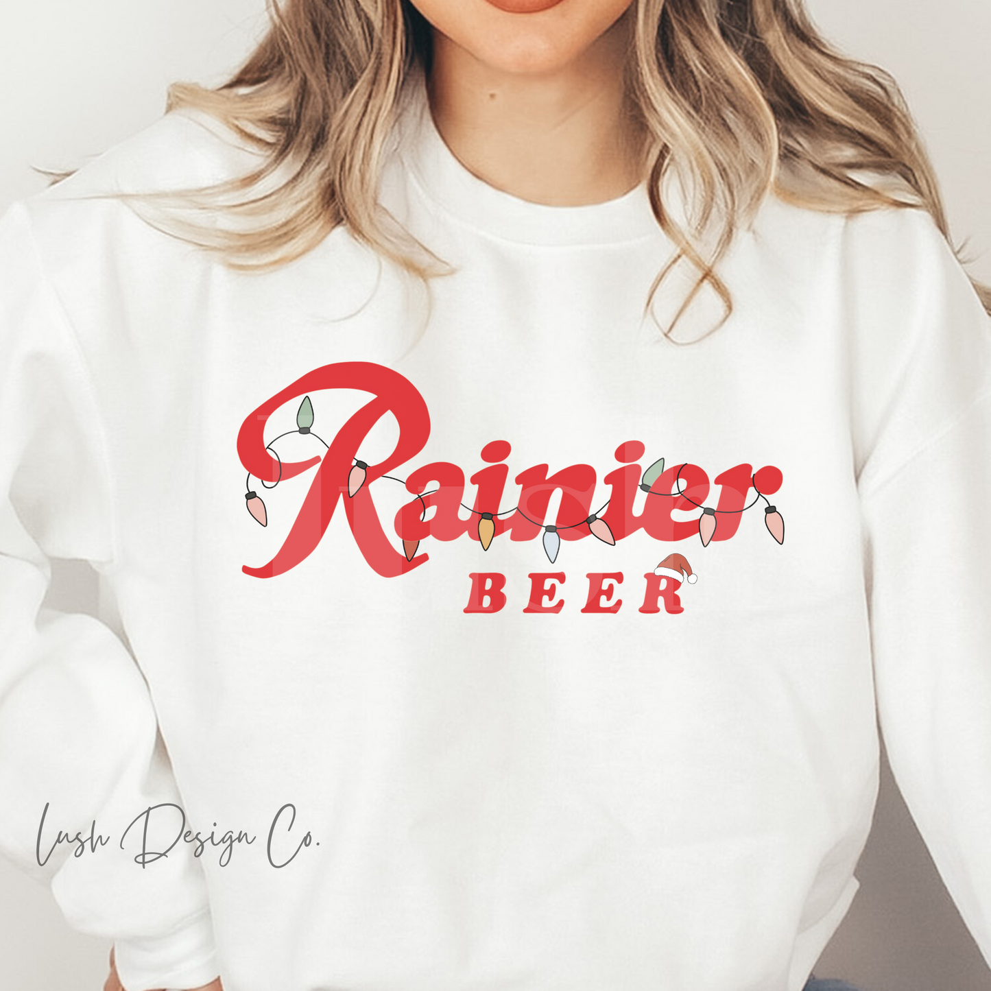 Rainier Beer Christmas Lights Crewneck