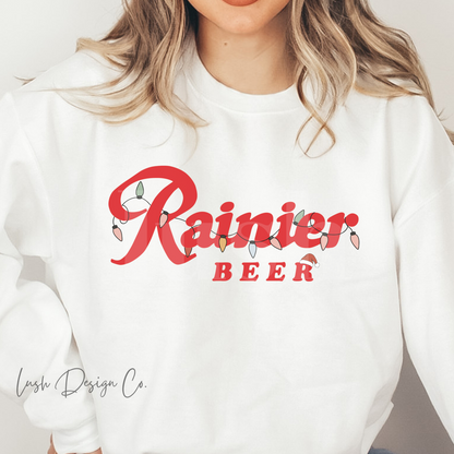 Rainier Beer Christmas Lights Crewneck